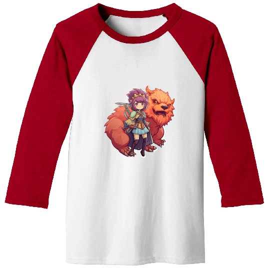 Whimsical Beast Tamer Commandin Design Baseball Tees