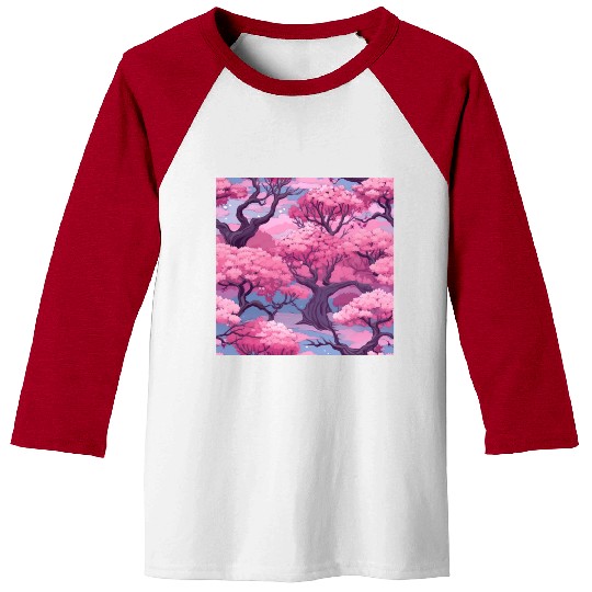 Anime Euphoria: Fantasy Cherry Blossom Dreamscape Baseball Tees