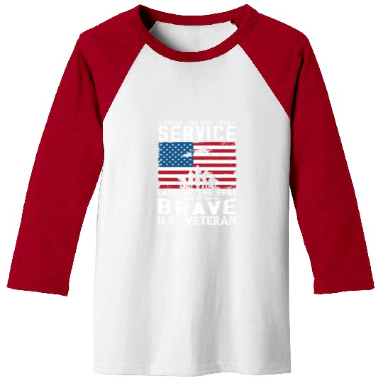 US Army Veteran Land Of The Free Baseball Tees