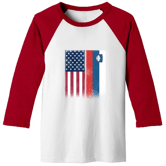 Slovenian Flag Baseball Tees Usa And Slovenia Flags Proud