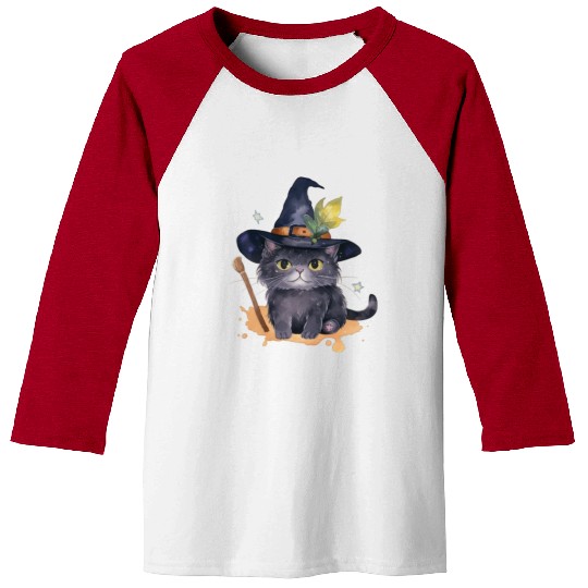 Wizard Cat Magic Baseball Tees