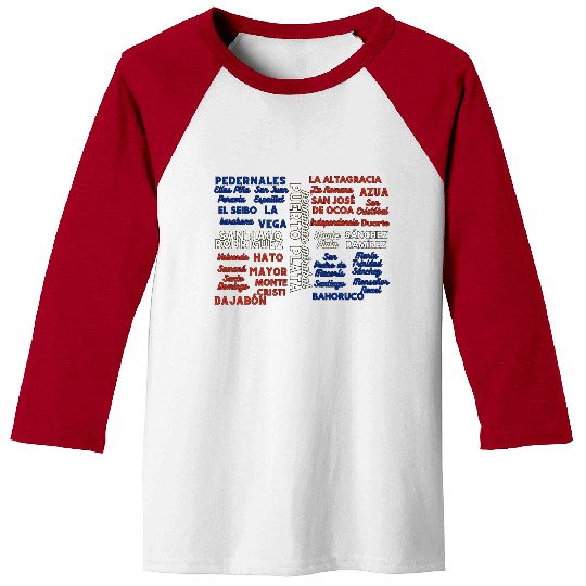 Dominican Cities: Provincias Dominican Republic Baseball Tees