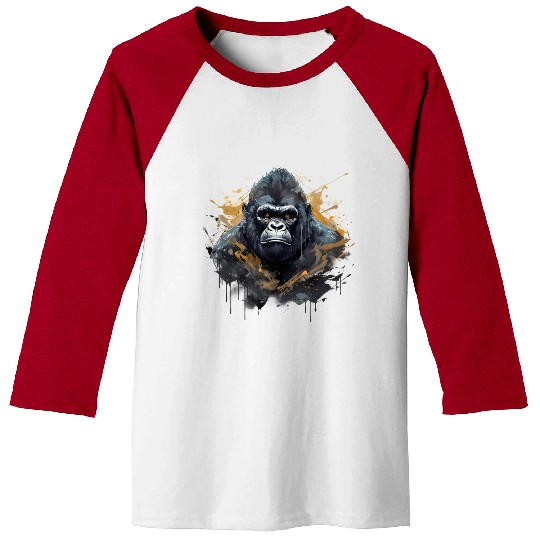 Gorilla King. Power in a Graffiti Style. Baseball Tees