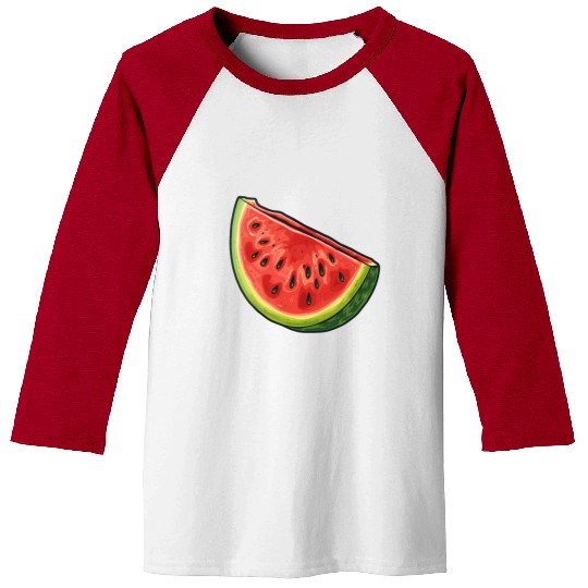 Watermelon Slice - Sweet Summer Vibes Baseball Tees