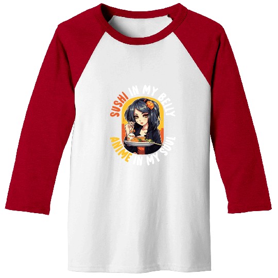 Anime Sushi Lover Nigiri Sashimi Food Manga Otaku Baseball Tees
