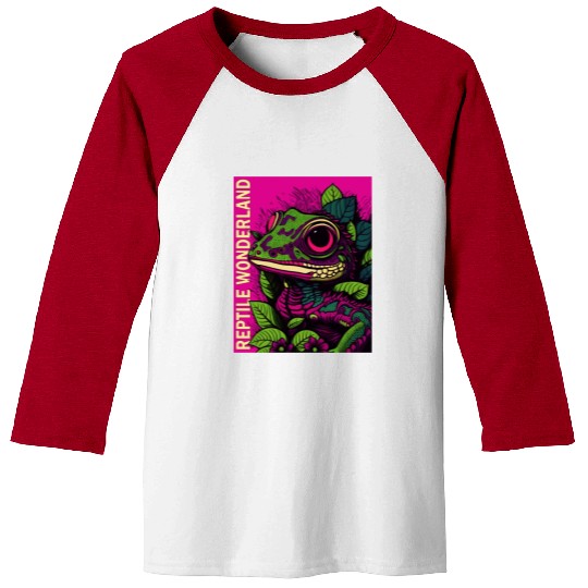 Psychedelic Reptile Wonderland Retro Designs 9 Baseball Tees