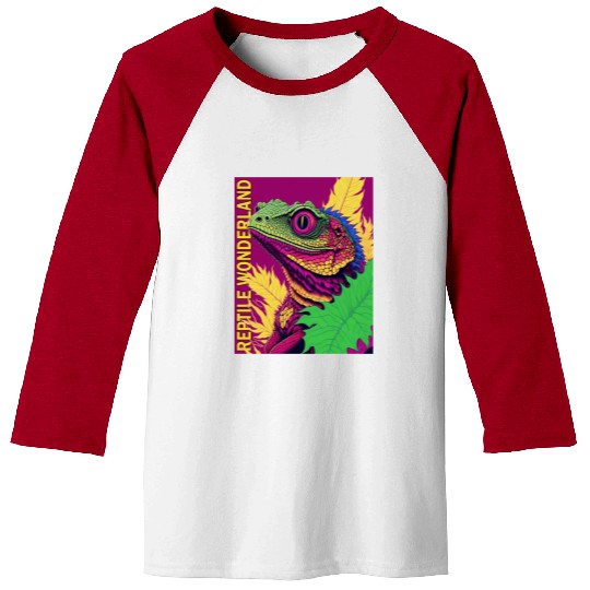 Psychedelic Reptile Wonderland Retro Designs 5 Baseball Tees