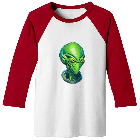 Cool Alien Cyborg Head Baseball Tees