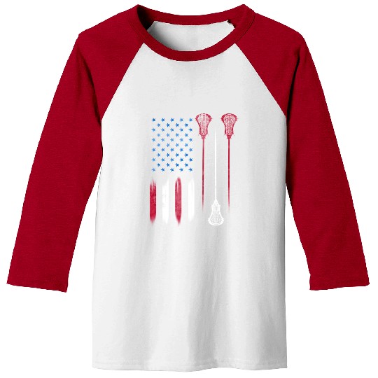 Us Flag Colors Lax Usa Lacrosse Baseball Tees