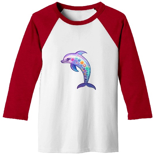 Kawaii Dolphin - Fantastical Ocean Dreams Baseball Tees