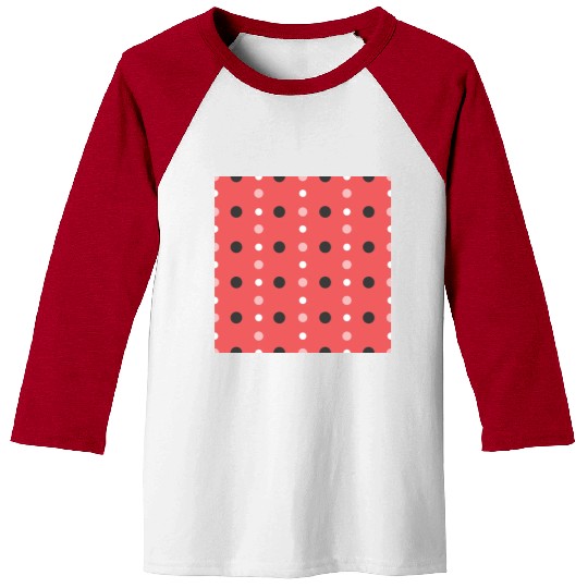 pink polka dots pattern design Baseball Tees