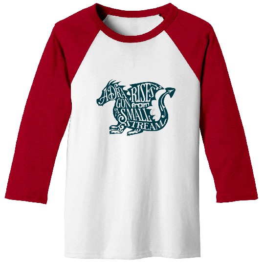 A Dragon Rises Typographic Lettering Baseball Tees