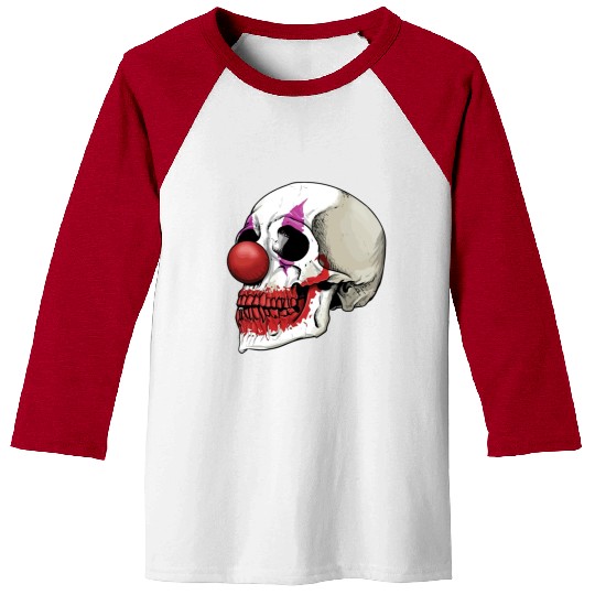 Laughing Clown Skull Fate Until Death Baseball Tees