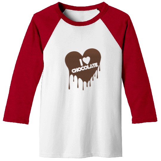 I Love Chocolate Candy Heart Lover Baseball Tees