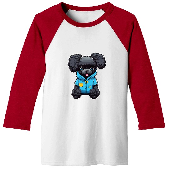 Poodle in Blue Pajamas Baseball Tees