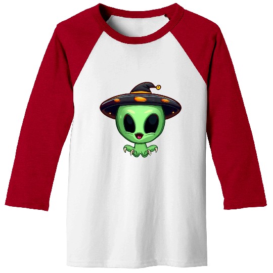 Halloween Alien: The Witch Hat Wearer Baseball Tees