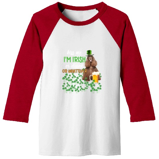American Cocker Spaniel Kiss Me I'm Irish Or Drunk Baseball Tees