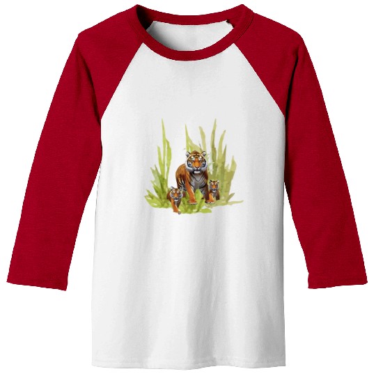 Wildlife Endangered Tiger Cubs Baseball Tees