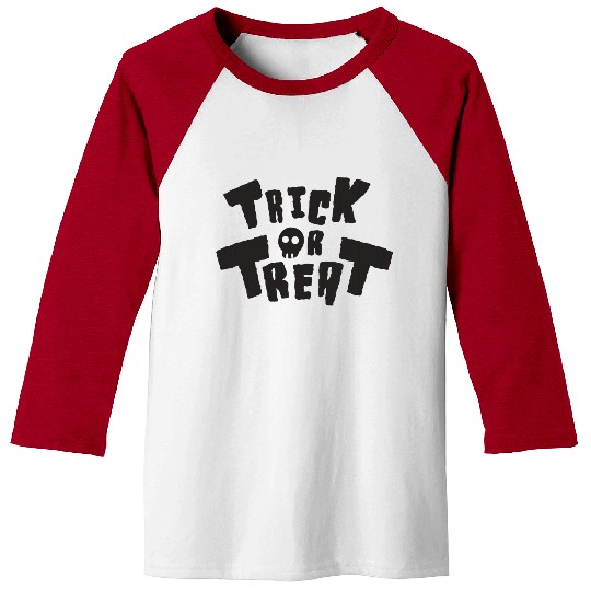 Trick Or Treat Facemask Halloween Baseball Tees