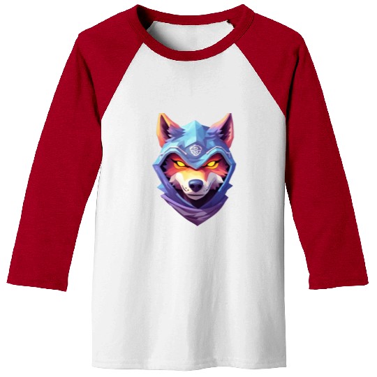 Hooded Alpha Wolf Ninja: Leader of the Night Baseball Tees