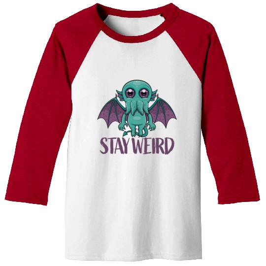 Stay Weird Cute Cthulhu Monster Baseball Tees