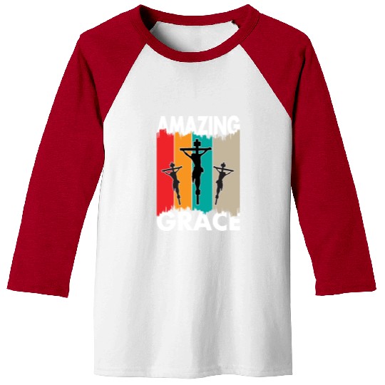 Amazing Grace Love Jesus Christian Christmas Baseball Tees