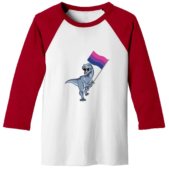 Bisexual Flag Dinosaur Bi Pride Lgbt Nonbinary Gay Baseball Tees