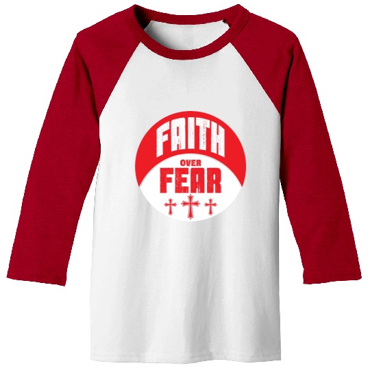 Faith Over Fear Love Jesus Christian Christmas Baseball Tees