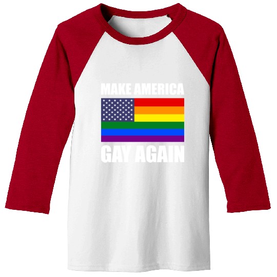Rainbow LGBTQ American Pride Diversity Flag Baseball Tees