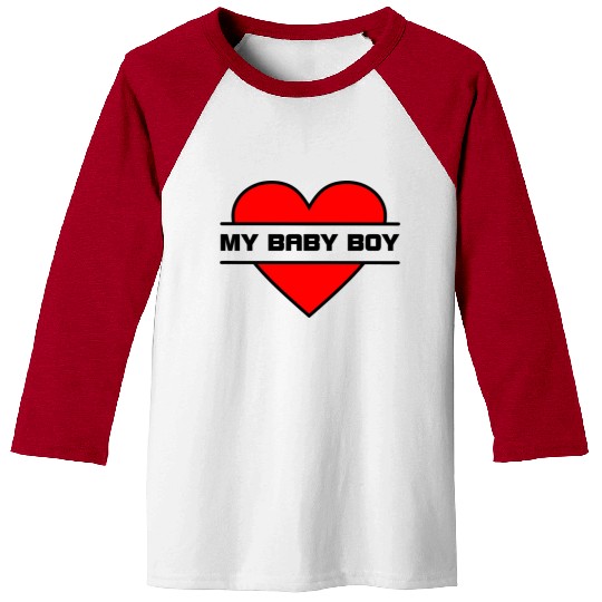 Heart I love my baby boy Baseball Tees