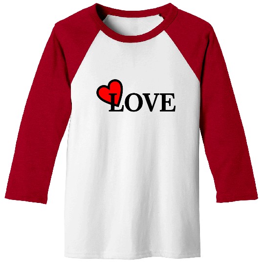 Text 'LOVE' with heart in L for love Baseball Tees
