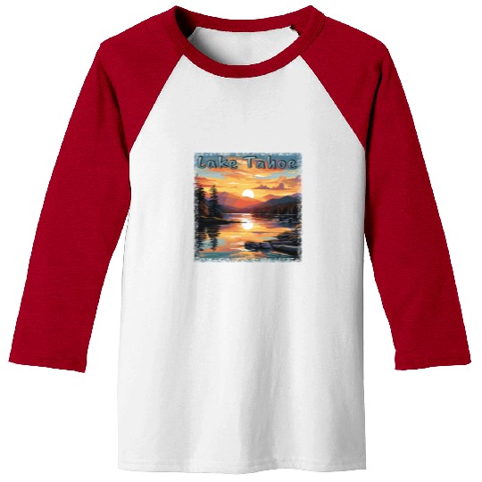 Grunge Sunset: Vacation at Lake Tahoe, Baseball Tees