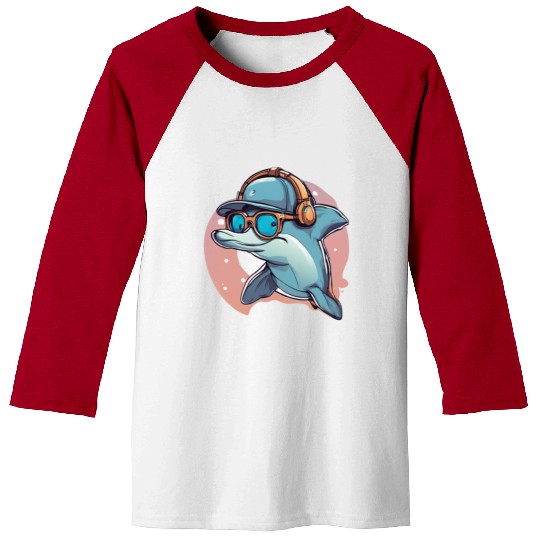 funny dolphin Baseball Tees