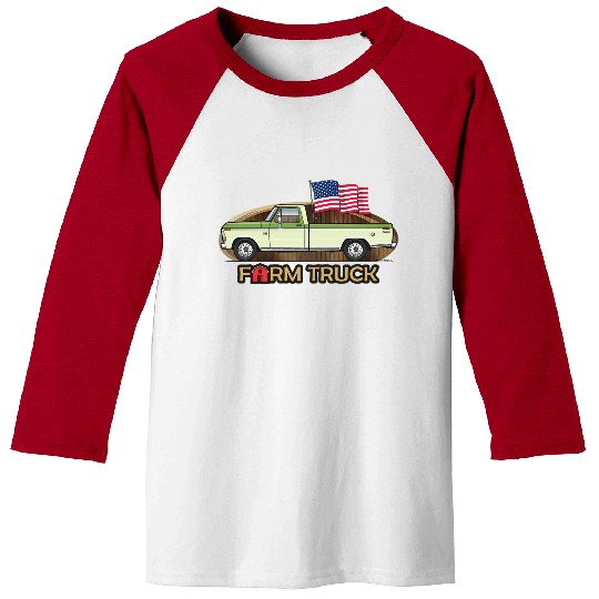 Farm Truck Light Green Baseball Tees