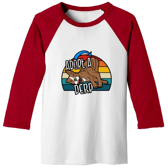 Pit Bull Lover Adopt A Derp Dog Rescue Baseball Tees