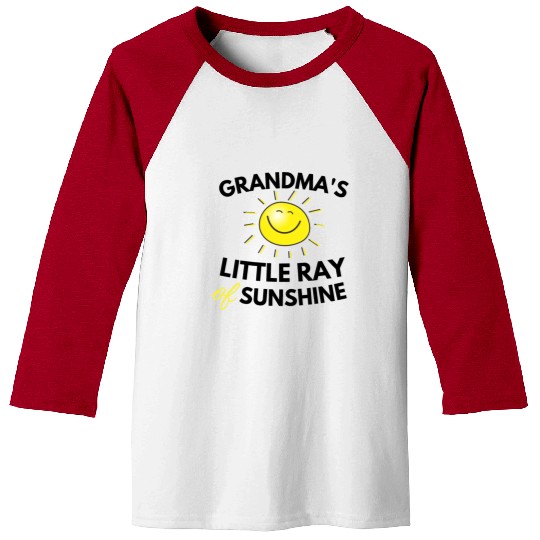 Grandma's Little Ray Of Sunshine Cute Baby Baseball Tees