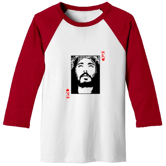 Jesus Is King Jesus King Of Hearts Card Christian Baseball Tees
