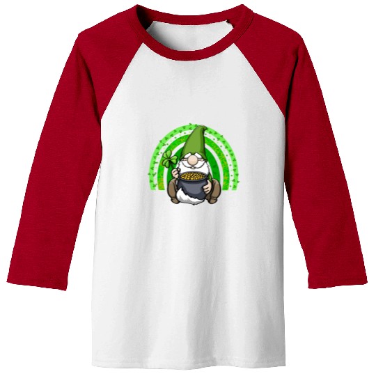 Pot of Gold Gnome Rainbow Baseball Tees