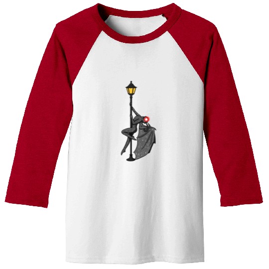 Mothman Pole Dancing On A Street Lamp Funny Baseball Tees