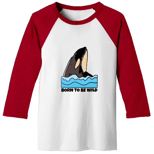 Born to Be Wild: Playful Orca Design Baseball Tees