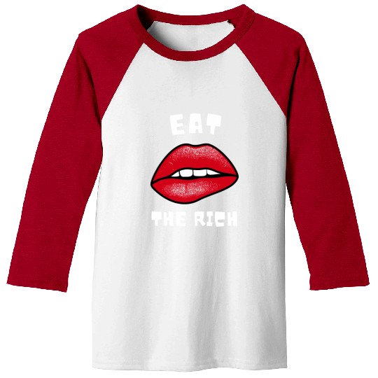 Eat The Rich Red Lips Socialist Baseball Tees