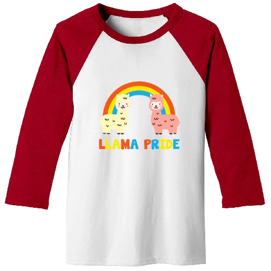 Llama Pride Alpaca Gay Fun Sweet Rainbow Baseball Tees
