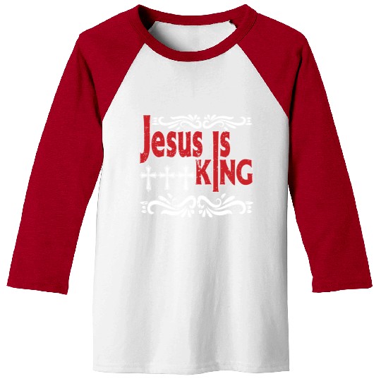 Jesus Is King Love Jesus Christian Christmas Baseball Tees