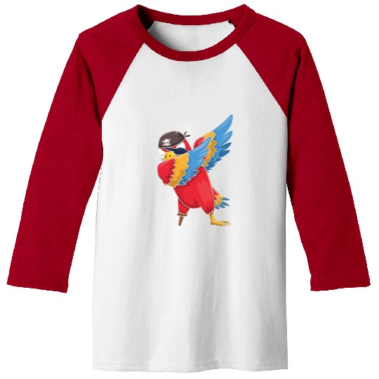 Dab Parrot Jolly Pirate Decor Lazy Halloween Baseball Tees