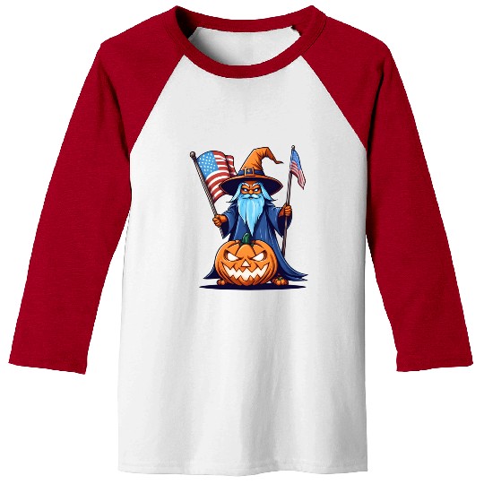 Halloween Wizard Baseball Tees