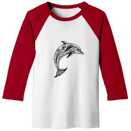 Dolphin maori design Baseball Tees