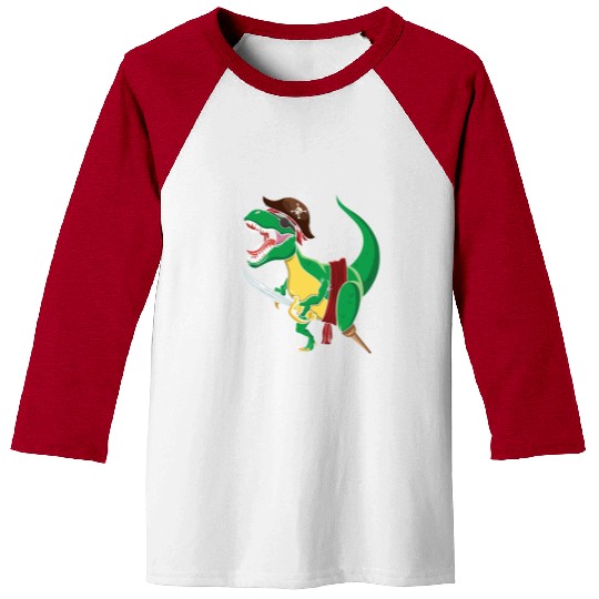 Dinosaur Jolly Pirate Decor Lazy Halloween Baseball Tees