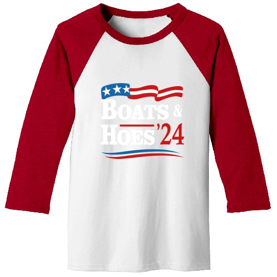 Boats & Hoes 24 Vintage Retro Meme Step Brother Baseball Tees