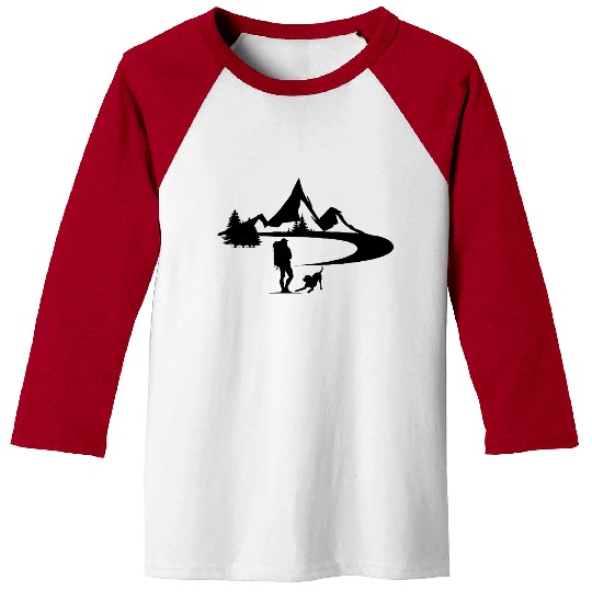 Mountains Nature Adventure Outdoor Dog Baseball Tees