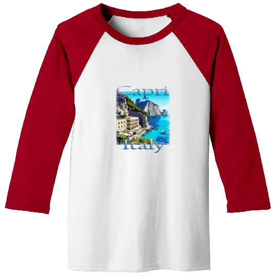 Italy Capri Campania Unique Design Baseball Tees